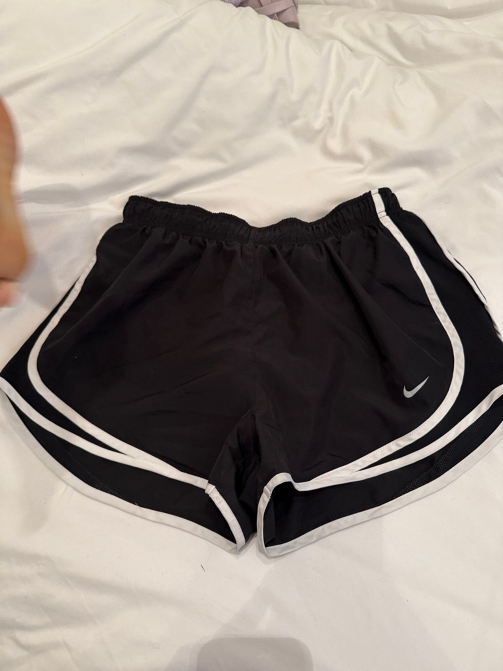 Nike Women’s Black Athletic Shorts with White Trim